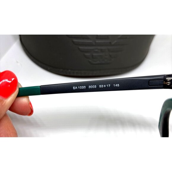 Emporio Armani Rectangular Semi-Rimless Eyeglass Frames EA1033 3003 53mm Case - Picture 4 of 8